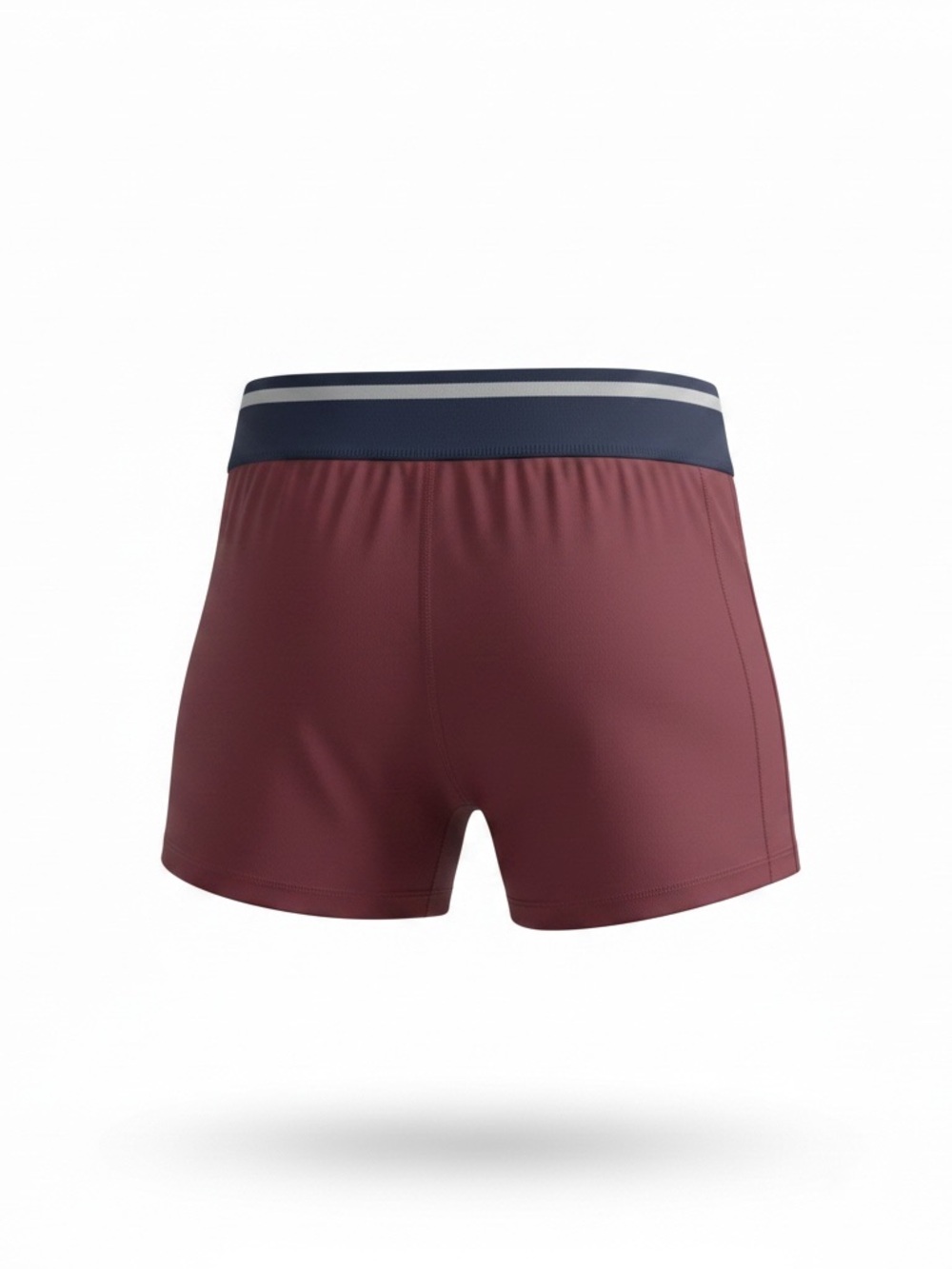 DSG Burgundy Bike Shorts with Navy and Light Blue Waistband